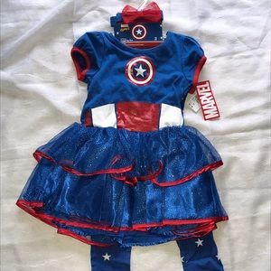 NWT Marvel Captain America Girl Dress 2T